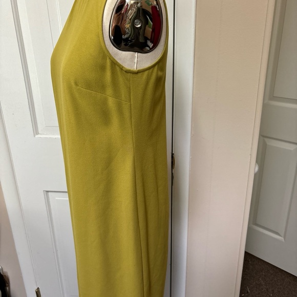 J.Jill Laurel Chartreuse Green Sleeveless Shift Dress Classic Career size 4 - Picture 2 of 7